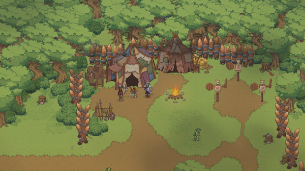Two adventurers taking on a goblin camp